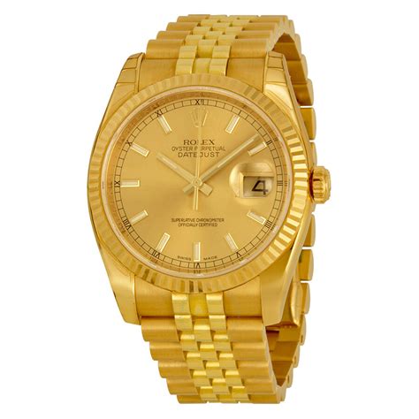 mens gold-tone sunray watch rolex|Rolex datejust yellow gold.